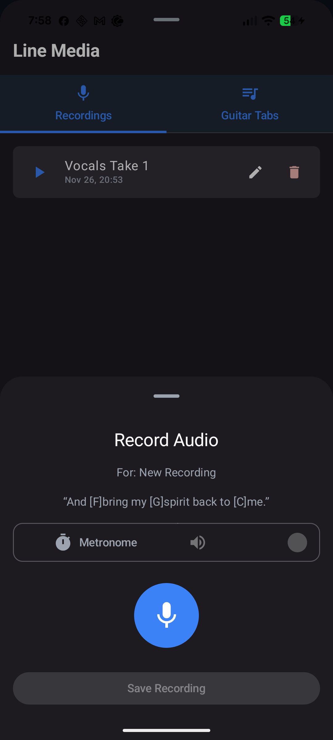Inline Audio Recording